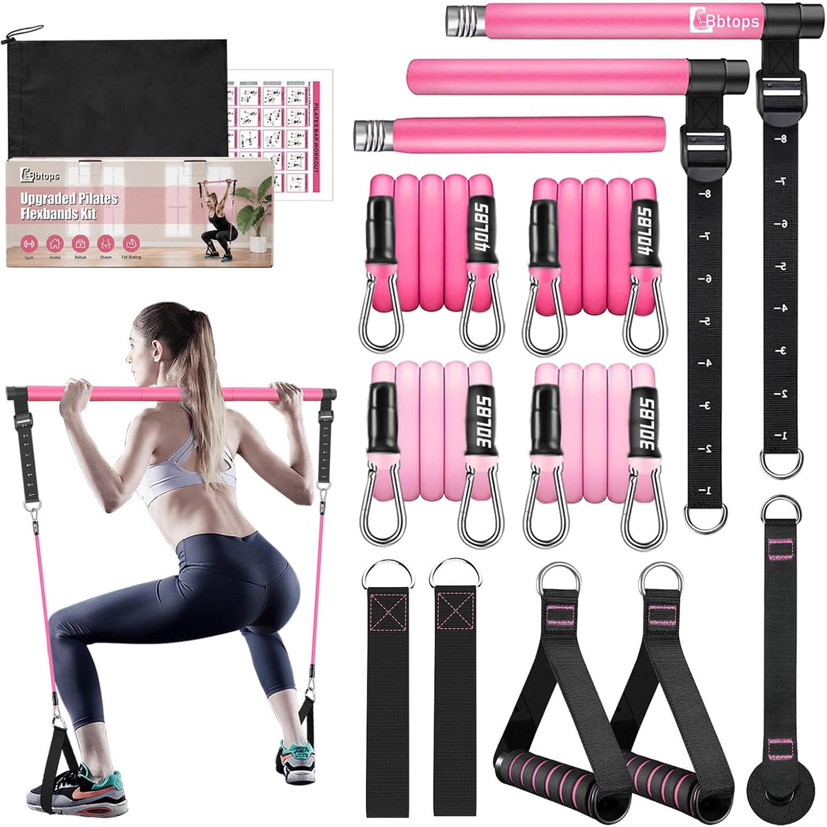 Pilates Bar Kit with Resistance Bands