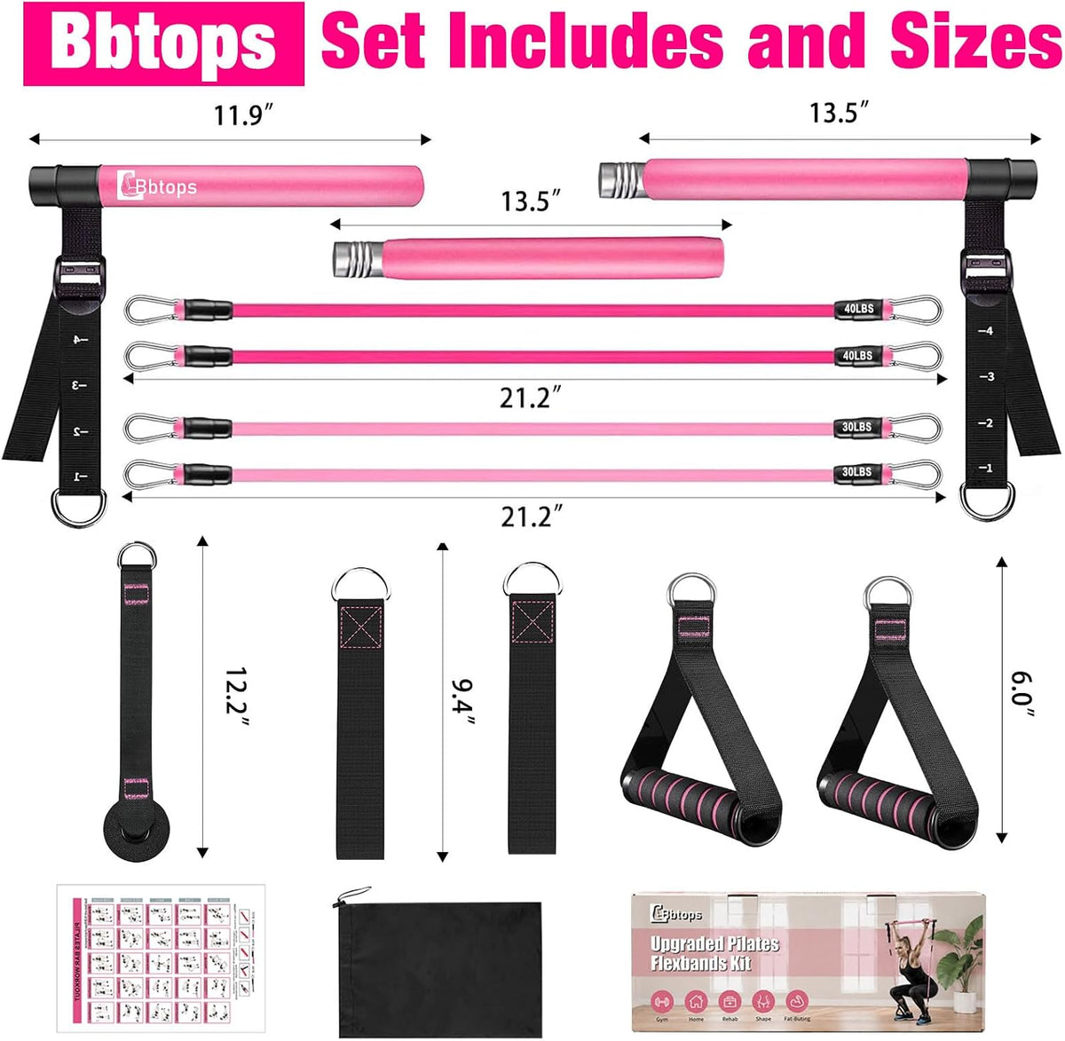 Pilates Bar Kit with Resistance Bands