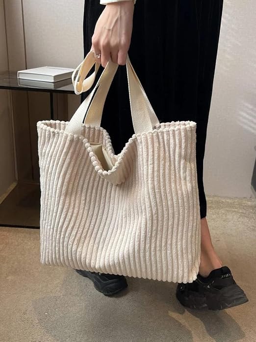 Kawn Korean Style Corduroy Tote Bag