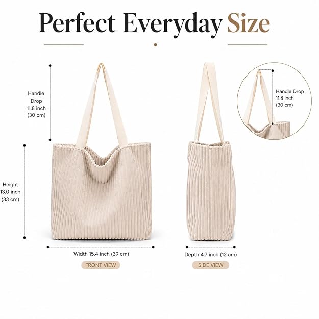 Kawn Korean Style Corduroy Tote Bag