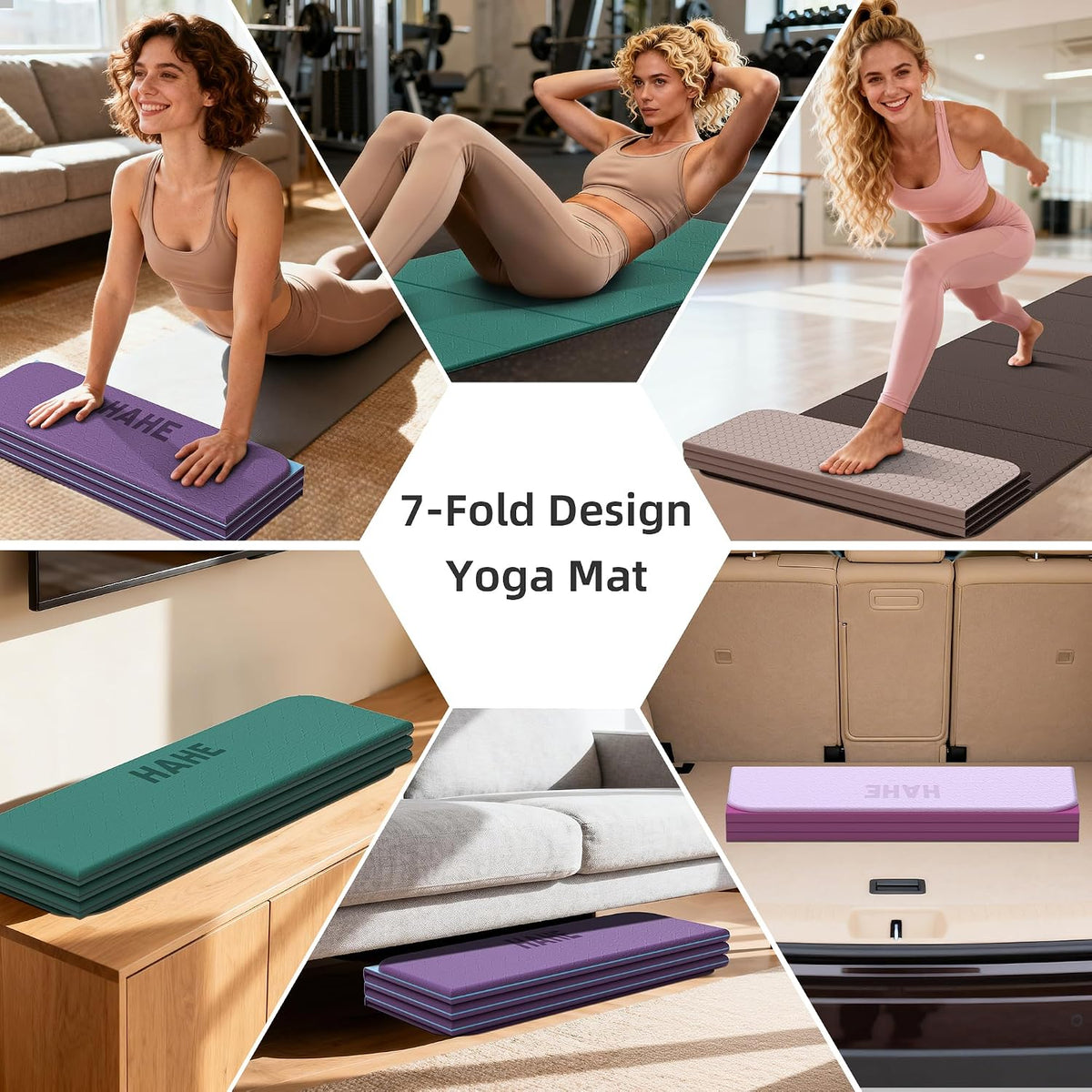 HAHE Extra Thick Foldable Yoga Mat